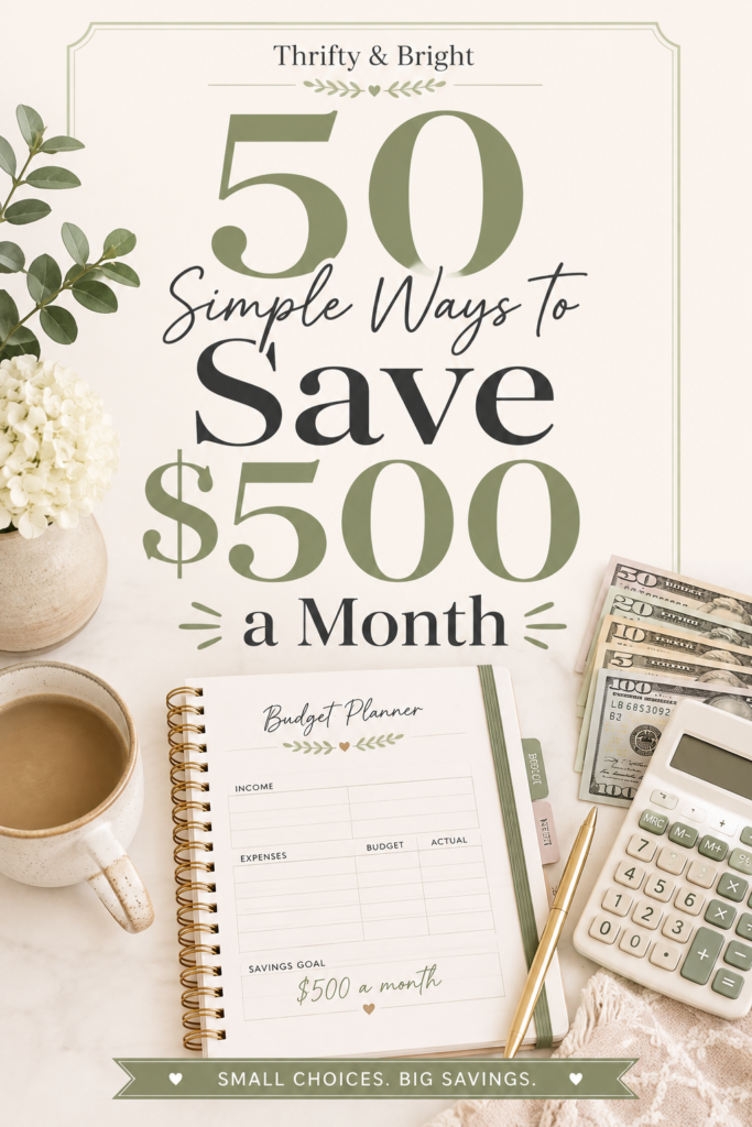 50 Simple Ways to Save $500 a Month